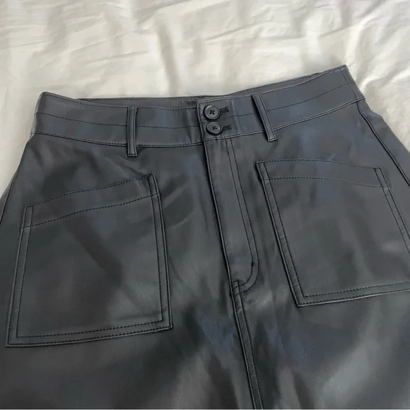 Madewell Vegan Leather A-Line Mini Skirt NWT - Picture 5 of 6